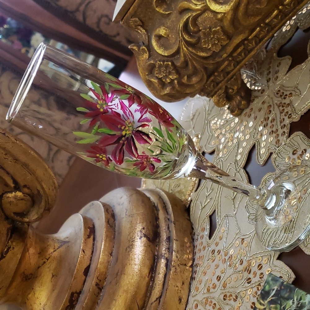 Handpainted Champagne Flute